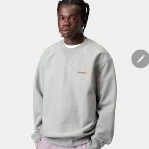 Carhartt Men’s Heather Gray Logo Crewneck Sweatshirt